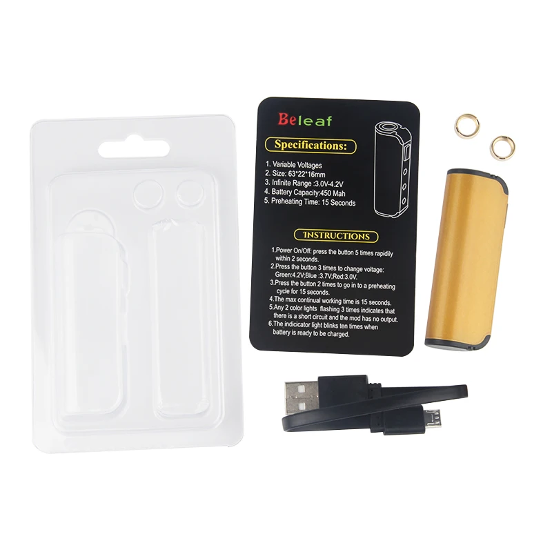 Оригинальный испаритель Beleaf 510 Thread батарейка с толстым маслом картридж