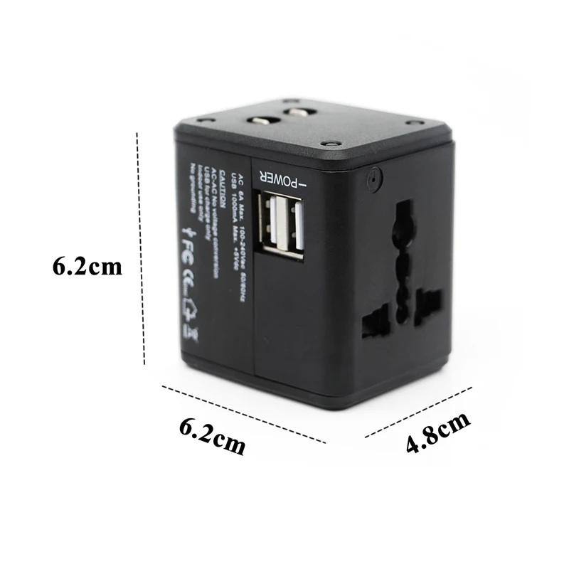 Универсальный дорожный адаптер с двумя usb разъемами настенное гнездо зарядки US UK