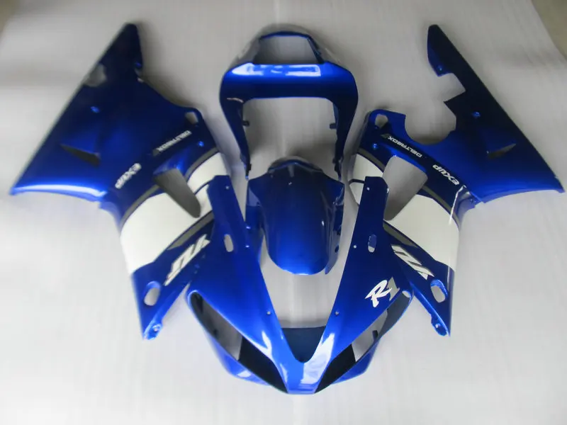Комплект обтекателей под давлением для YAMAHA YZFR1 00 01 YZF R1 2000 2001 YZF1000 ABS белый синий