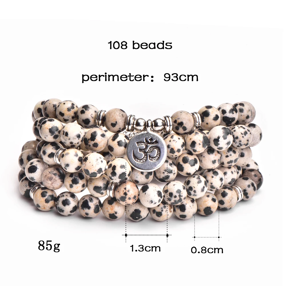 Браслет и ожерелье для йоги из натурального камня с 108 бусинами, ручной работы для женщин с подвесками ОМ, лотоса, Будды и древа жизни, подарок.