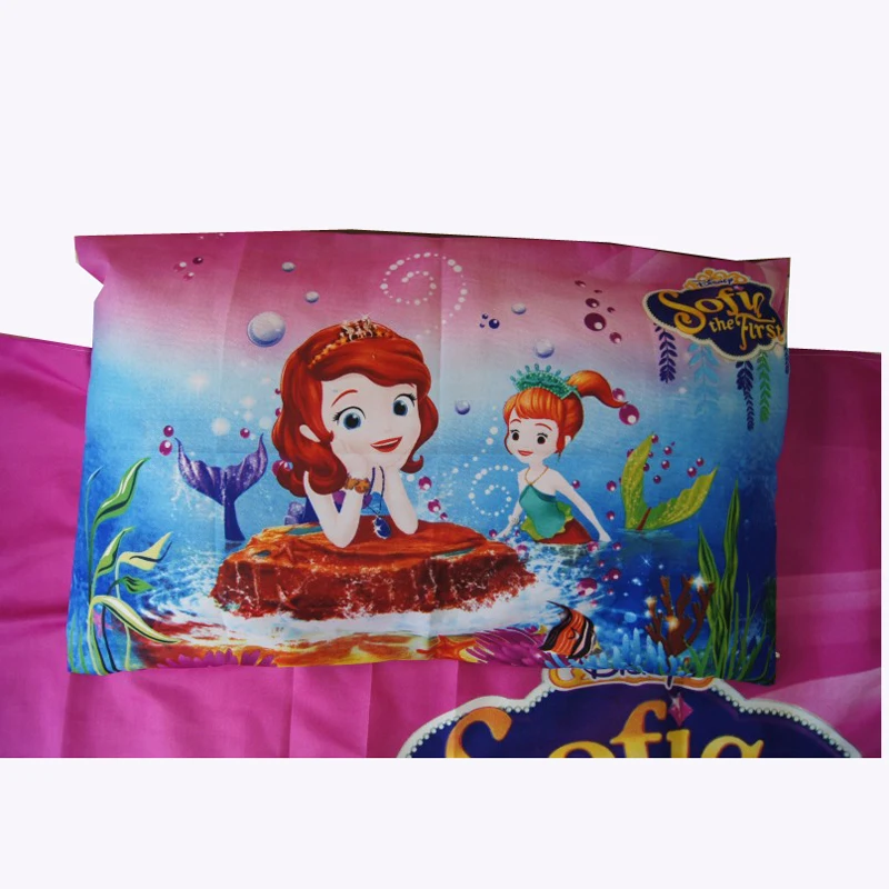 Disney мультфильм "София" Принцесса Дети комплект постельного белья для девочек пододеяльник, простынь и наволочки Наволочки Твин 2/3/4 шт. для 1,2 м кровать
