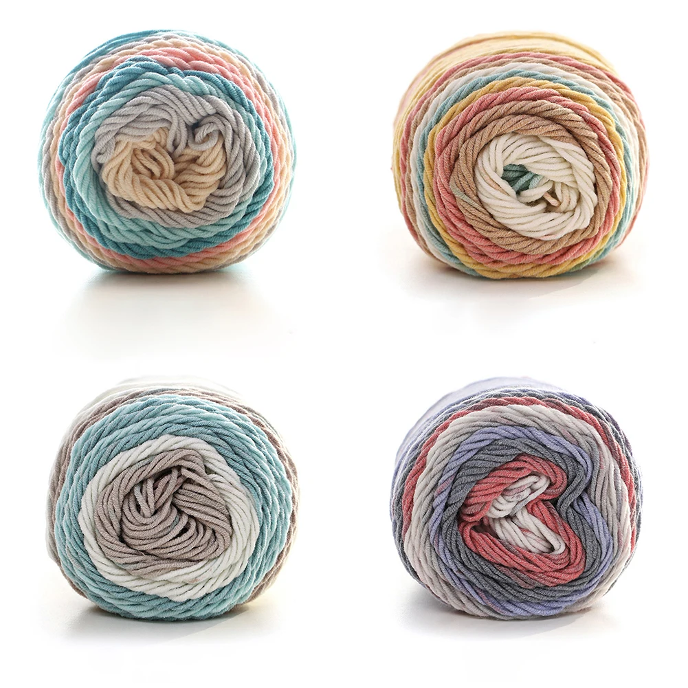 193M 5 Strand Yarn Wool Handmade Scarf Baby Knitted Segment Rainbow Sweater Dyed DIY | Дом и сад