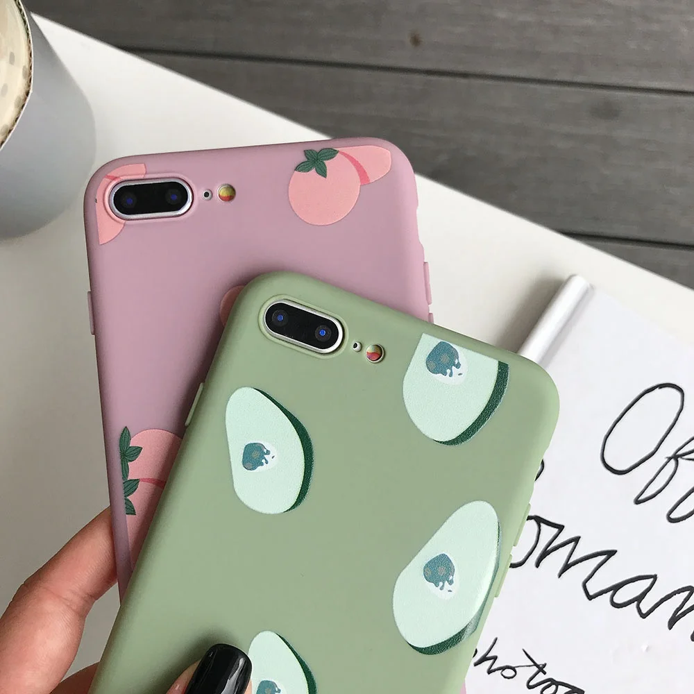 KISSCASE Ultra Slim Silicone Case For iPhone 7 XS Max Xr 8 6S 6 Plus Fruit TPU Soft XR MAX X 5 5S SE Fundas |