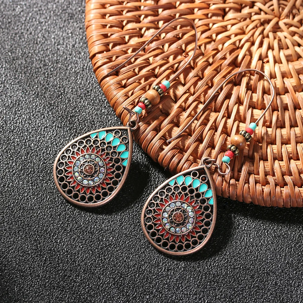 Женские винтажные серьги капельки Boho индийские в виде капель воды модные женские