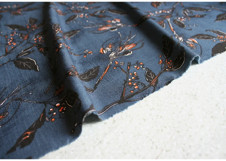 Imorted модная винтажная шифоновая ткань с листьями мягкая тонкая удобная для