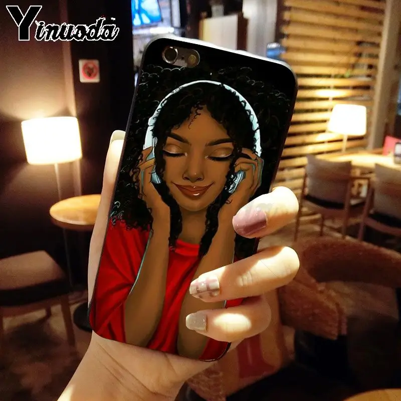 Yinuoda coque для iphone 11 11pro max funda африканская красавица афро затяжки черная девушка