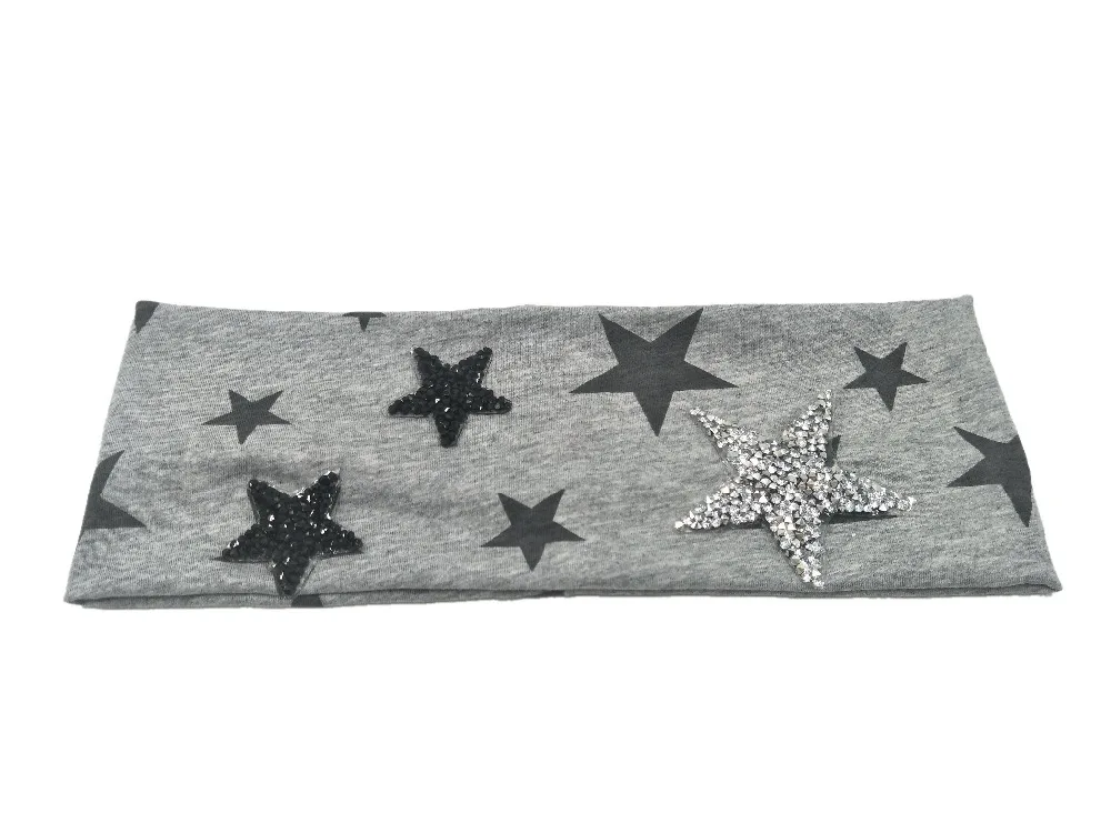 P171225 fashion size custom cotton star applique women hair band |