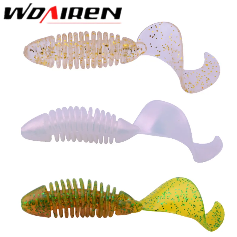 

10Pcs/lot New Lure spiral volume fish soft bait softbaits 6.5cm 3.1g artificial weest blackfish Striped bass fishing gear tackle