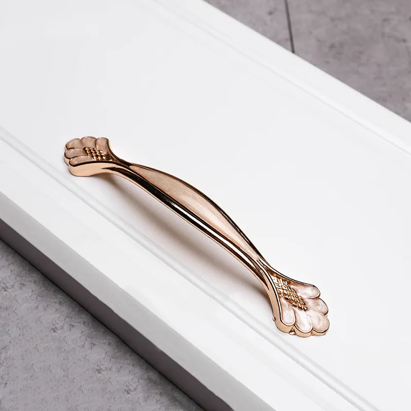 KK & FING европейские Роскошные янтарно белые ручки шкафа дверные из алюминиевого