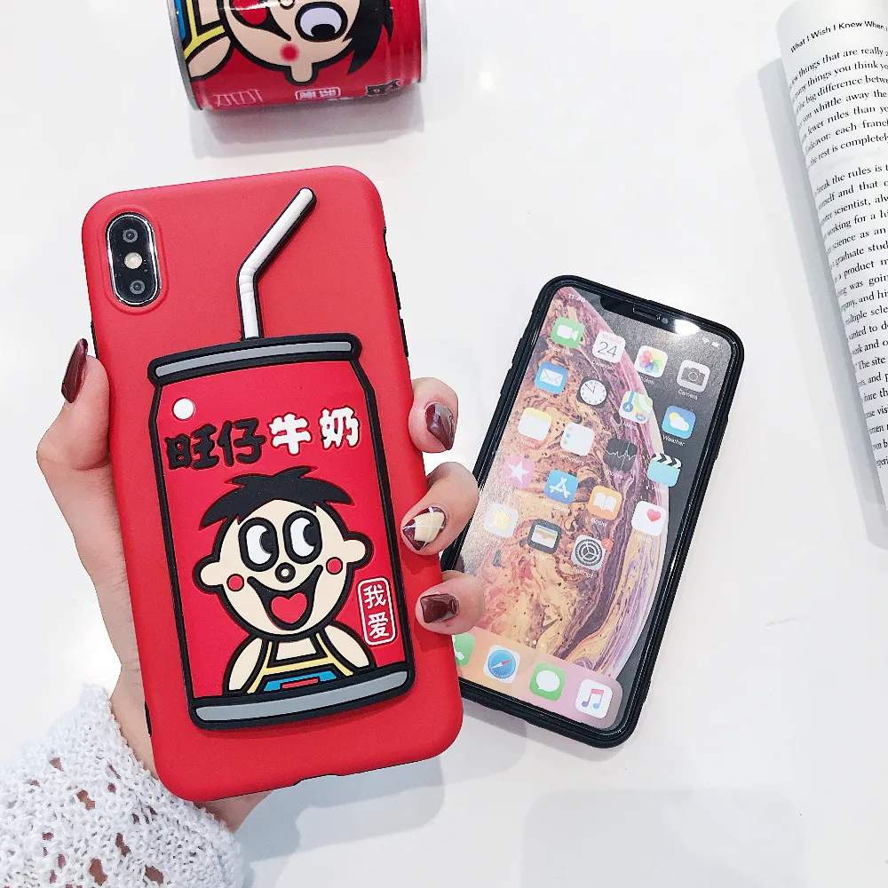 Молочный напиток для iPhone X Xs XR Max Чехол мобильного телефона iPhone6s 7 8 Plus молочный