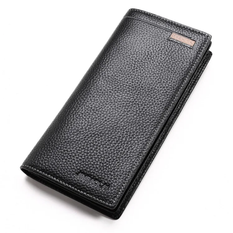 8087-3 black Новинка, мужские кошельки из натуральной коровьей кожи, клатч, сумка для денег, держатель для карт, монета, карман для чеков, органайзер, большая вместительность, кошелек - Цвет: 8087-3 black