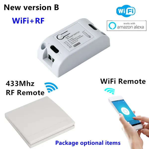 Wifi переключатель DIY модули для автоматизации умного дома беспроводной пульт дистанционного управления светильник таймер реле 110 В 220 В работает с Alexa
