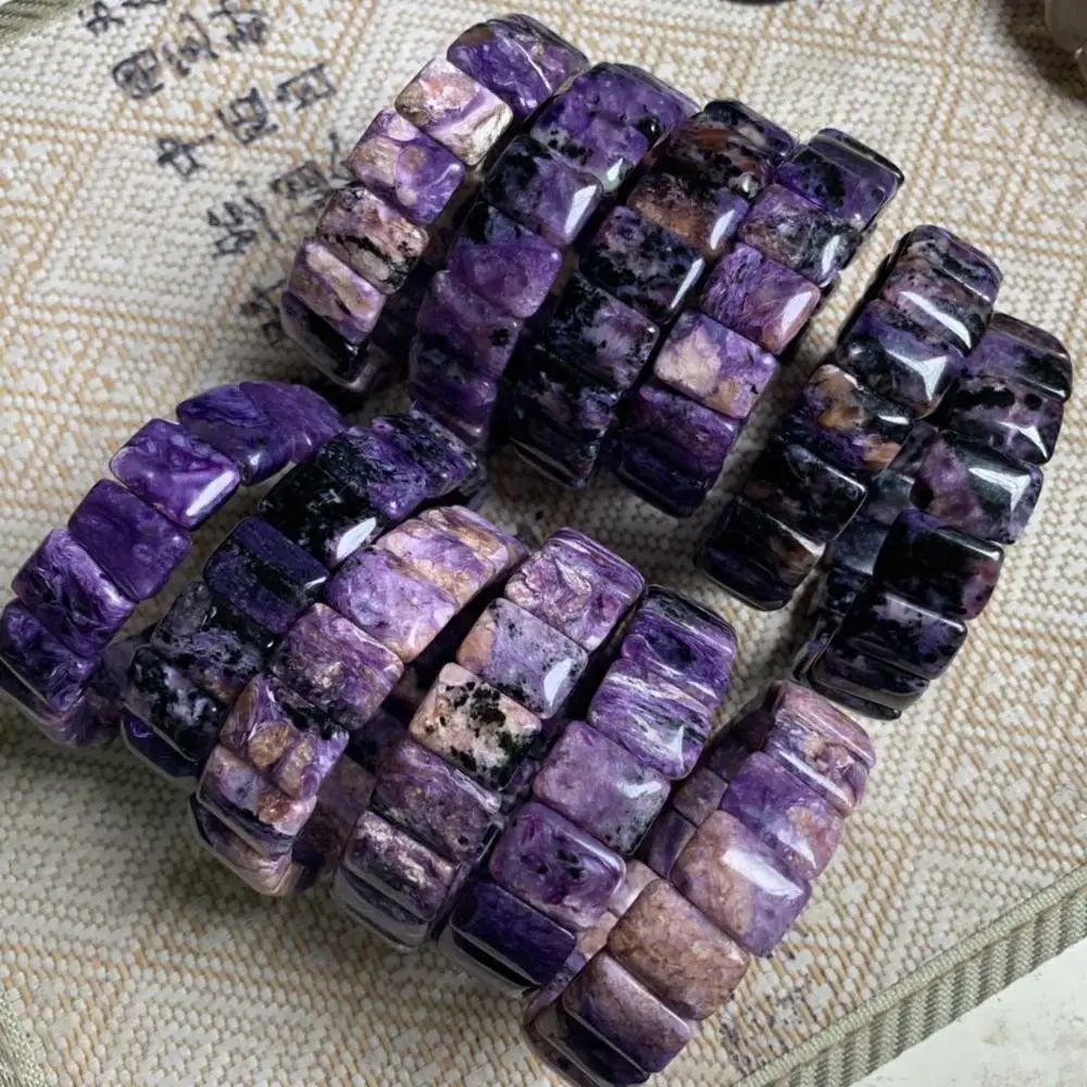 Charoite камень бусы браслет с природными камнями DIY ювелирные изделия для женщин в
