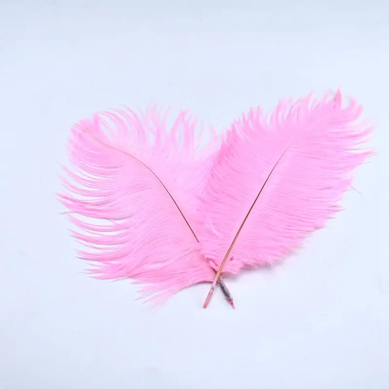 Pink 10 шт./лот, натуральные Разноцветные перья страуса для поделок, 15-20 см, черное перо для самостоятельного изготовления ювелирных изделий, домашние вечерние украшения - Цвет: Pink