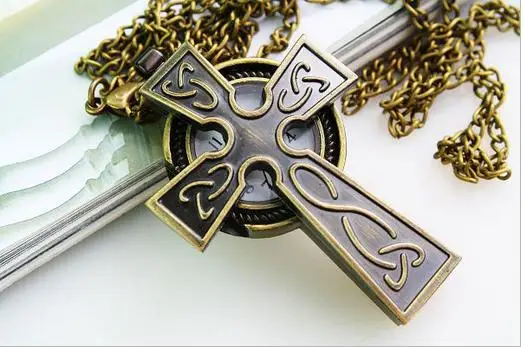 

Hot sale Fashion cross pocket watch Free shpping