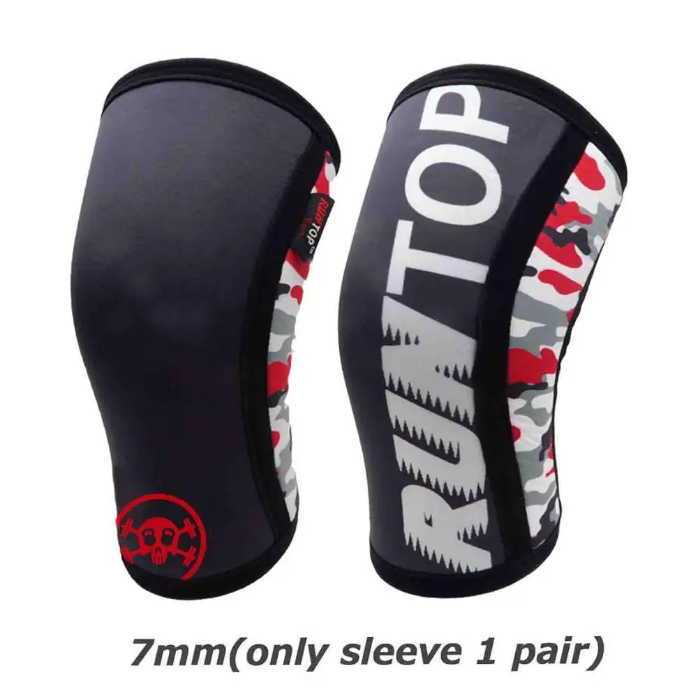 RUNTOP SKULL RUNTOP 7 мм Неопреновые наколенники Crossfit WODS приседания Тяжелая атлетика Powerlifting фитнес наколенники Поддержка Brace cap компрессия - Цвет: RUNTOP SKULL