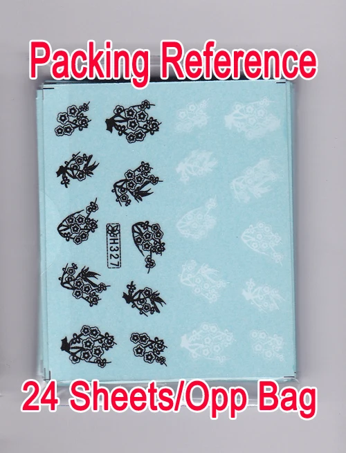 24 листа/партия наклейки для дизайна ногтей цвета