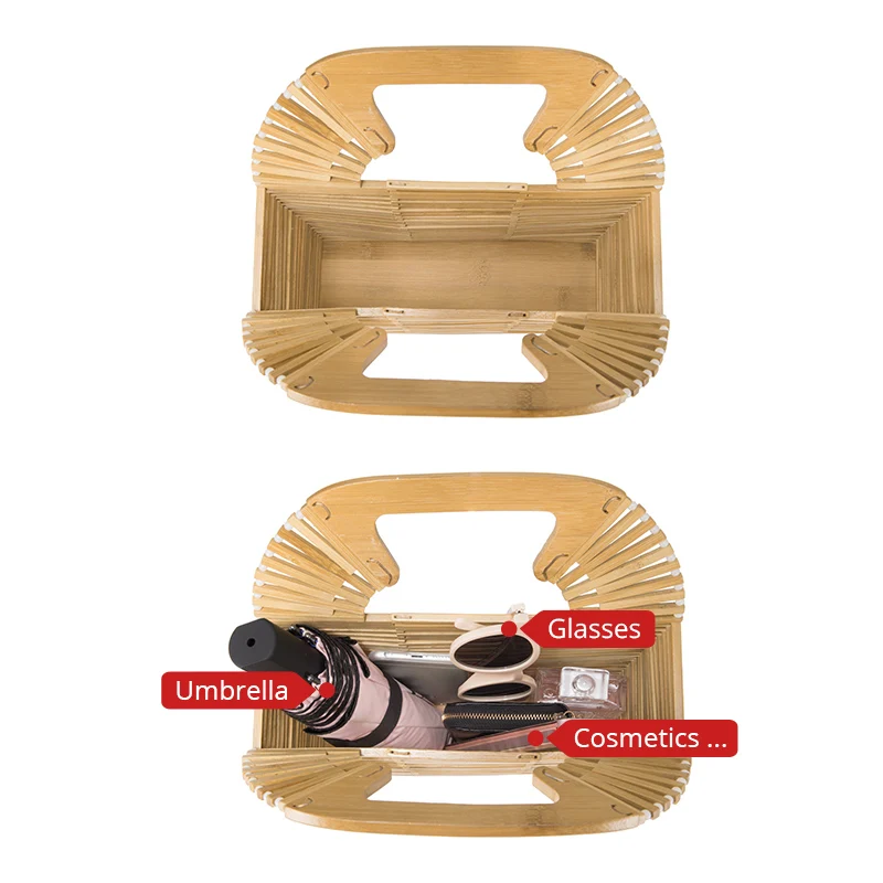 Женская сумка в руках из бамбука LOVEVOOK деревянная ручной работы для путешествия