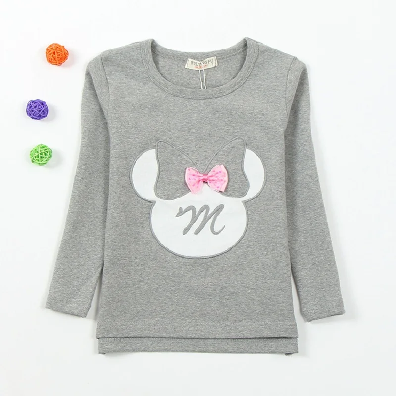 Весна осень Новое поступление свитер из 100% хлопка с бантом для девочек Moleton Meninas