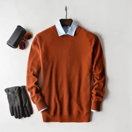 o-neck caramel Кашемировый свитер, Мужской пуловер, осенняя зимняя одежда, hombre robe pull homme hiver, мужские свитера, trui heren roupas, мужской свитер - Цвет: o-neck caramel