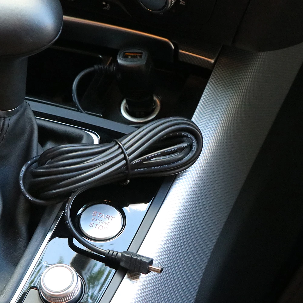 Автомобильное зарядное устройство Onever с двумя USB портами 5 В 2 а кабелем 3 м|Кабели