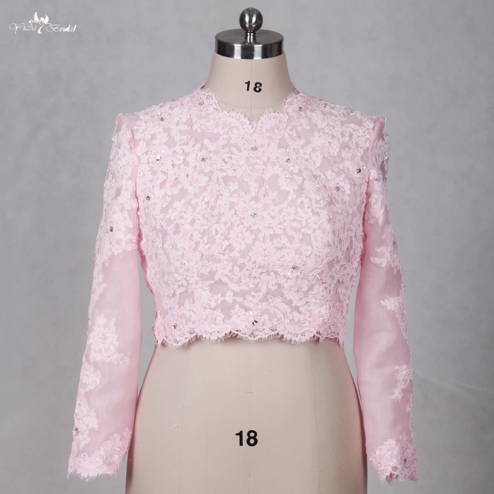 RSJ114 Yiaibridal розовое мусульманское болеро с длинными рукавами De Renda|bolero de renda|sleeve