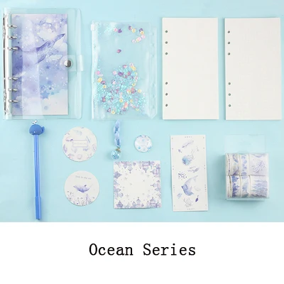 A5 ocean A6 Kawaii корейский ins милые путешественника принадлежности для ноутбуков школы ежемесячный недельный повестки дня Планировщик школьные канцелярские дневник подарок - Цвет: A5 ocean