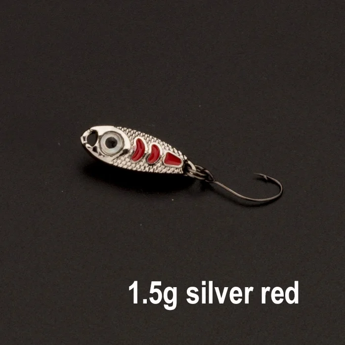 1.5g silver red Ложка рыболовные приманки 1,5g 3g 5g приманки металлические ложки с блестками, искусственная приманка isca карп рыбалка pesca бас воблер - Цвет: 1.5g silver red
