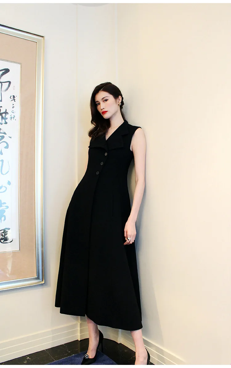 2018 Удивительный Черный деловая модельная одежда для женщин Тонкий Вечерние