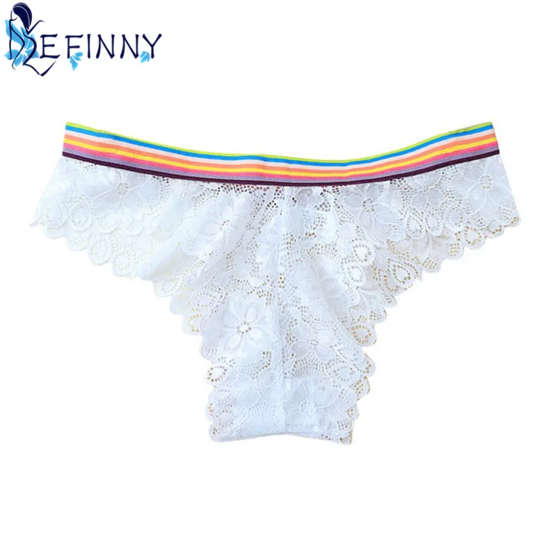 

3 pcs Fashion Color Stripes Women Perspective Briefs Seamless Breathable Panties Ultra-thin Mid-rise Plus Size Sexy Underwear