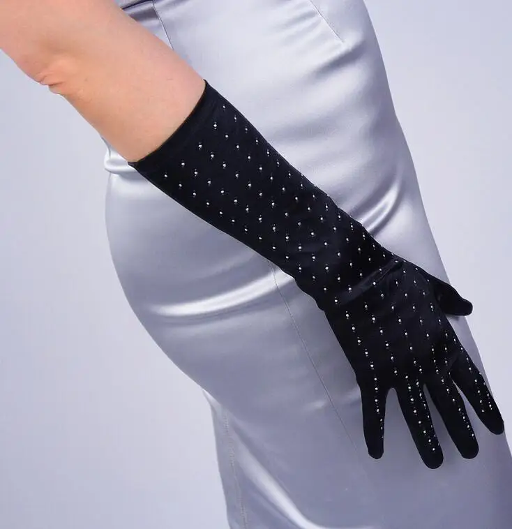 Женские Длинные эластичные солнцезащитные стразы Украшенные бусинами