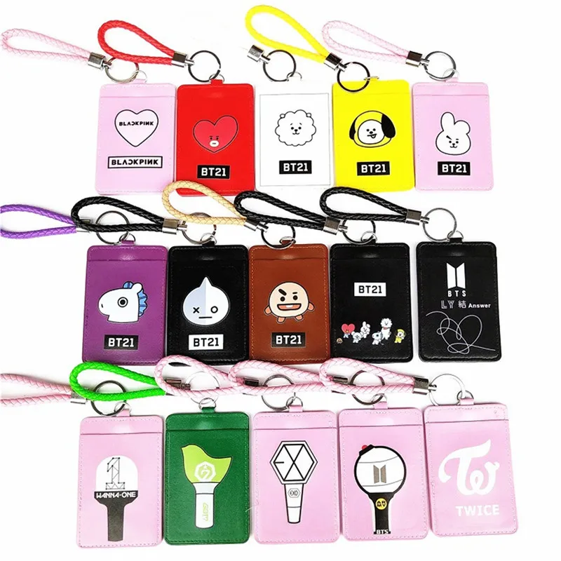 Новый Kpop BTS Bangtan мальчики EXO GOT7 PU держатель для карт милый мультфильм стили Q карты
