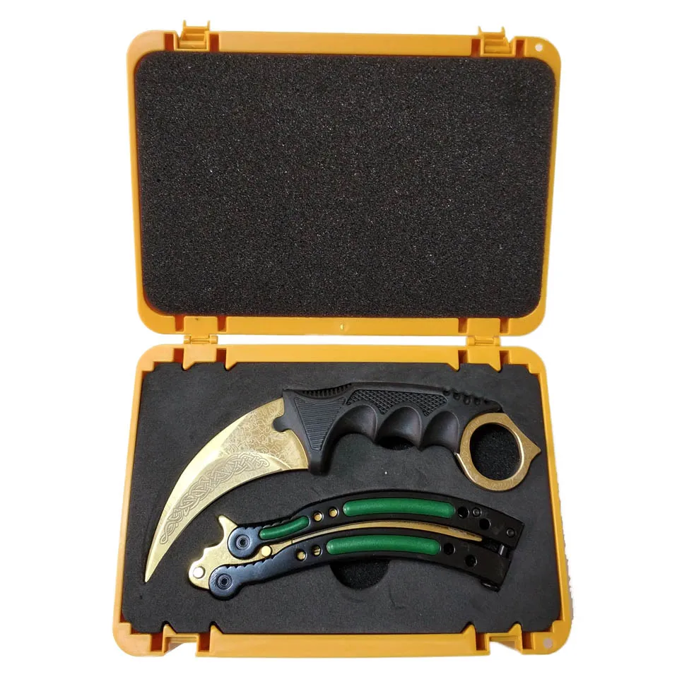 Legend Дропшиппинг Csgo игра пластиковая коробка оружия+ нож бабочка+ Karambit тупое лезвие для тренировок коллекция Gife Suppl чехол - Цвет: Legend