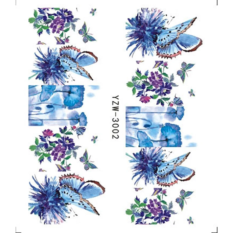 1 шт. стикер для ногтей бабочка цветок переводная наклейка Слайдеры дизайна