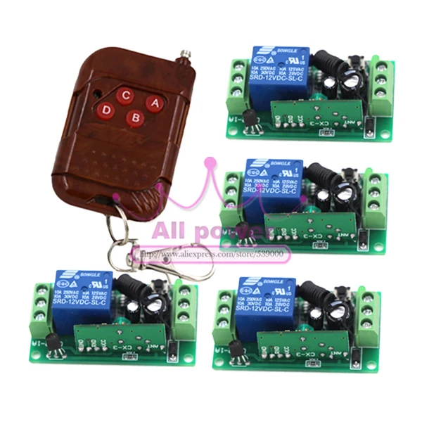 Беспроводной переключатель системы дистанционного управления DC12V 1CH открывалка