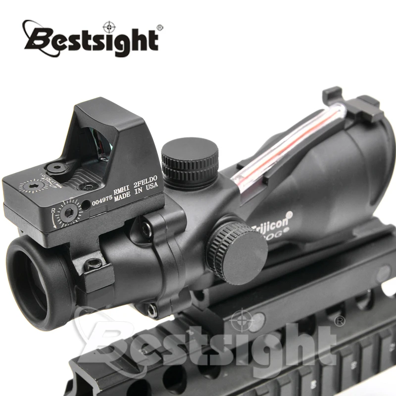 

ACOG 4X32 Red Dot Sight Optic Sight Riflescope Real Red Fiber Source Red Illuminated Rifle Scope for Hunting