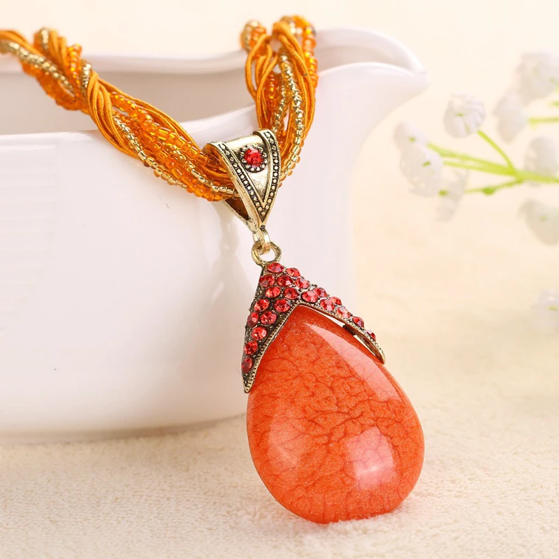 47 см винтажное этническое ожерелье ручной работы с бусинами оригинальный дизайн