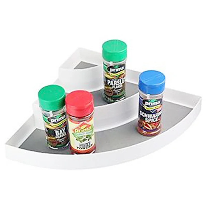 Креативная трехуровневая угловая полка для специй из полипропилена настольная