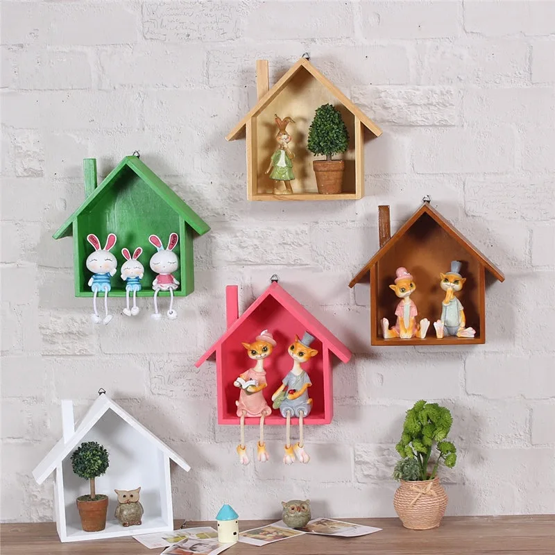 

Retro Wooden Wall-mounted Shelf Living Room Wall Decoration Organizer Makeup Storage Holder Storage Rack Bedroom Small Ornaments