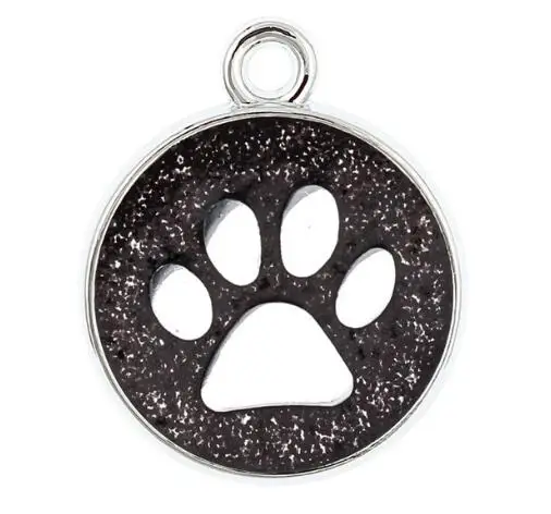 20PCS/lot Colors 18mm Cat Dog paw prints footprint hang pendant charms fit for diy phone strips keychains bag fashion jewelrys | Украшения
