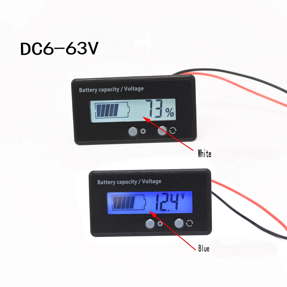 

LCD DC6-63V testing the voltage of batteries and quantity coulometer many 3.2V 3.7V lithium 12V lead-acid battery 24V 36V 48V