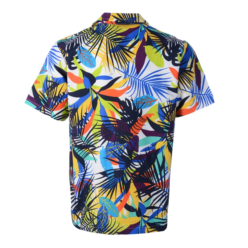 Laamei Летний стиль Palm Tree Print пляж гавайская рубашка мужская Camisa Masculina с цветочным