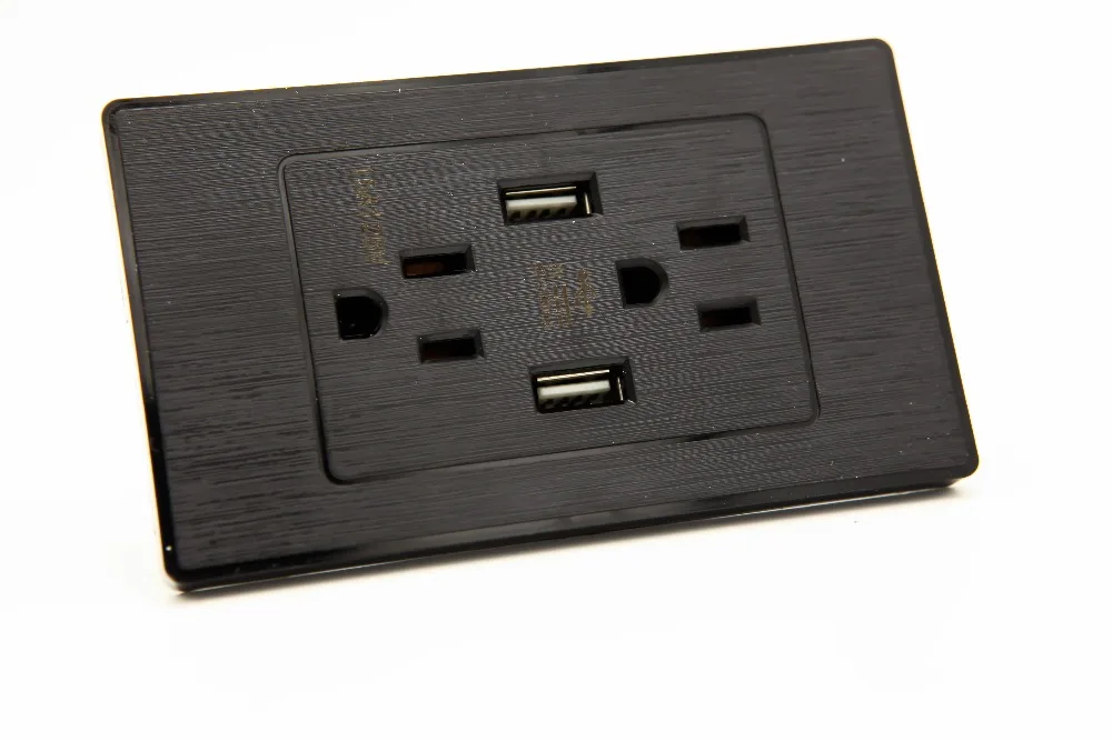 Двойной USB Порты и разъёмы розетки Зарядное устройство AC Мощность розетка розетки пластина Мощность адаптер 5В 2A