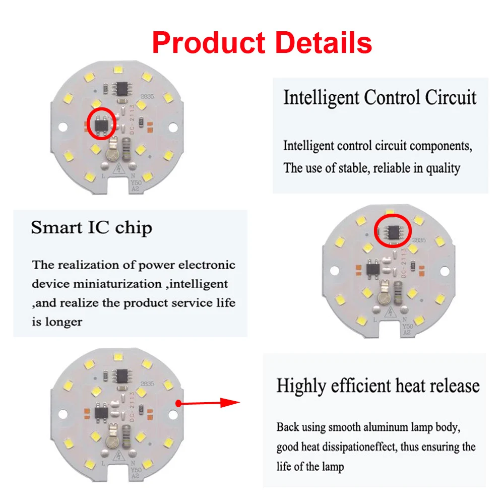 10 шт./лот светодиодный чип SMD свет лампы 5 W 7 W 220 V Вход непосредственно смарт-ic подходят для поделок светодиодный светильник Холодный белый Теплый белый