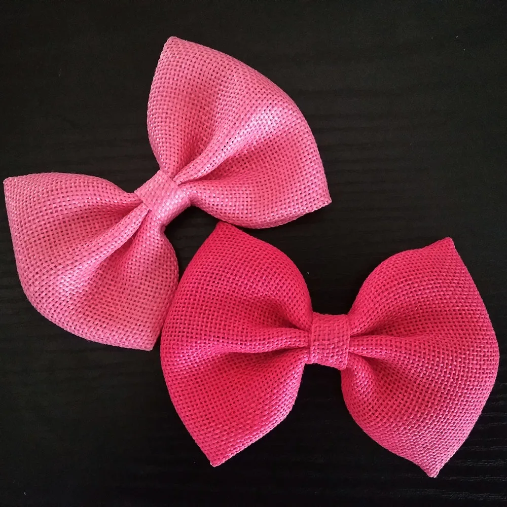 24 шт./лот большие 4 дюймовые банты из мешковины без зажимов для волос аксессуары 16