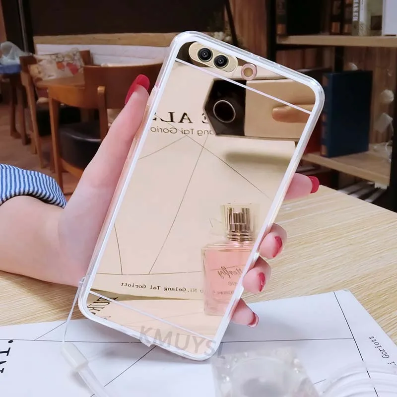 Роскошный зеркальный чехол для Huawei P Smart P8 P9 P10 P20 Lite Honor 7A 7C Pro 8 9 10 Mate 20 Lite Nova 3 3i Y5 Y6 Y9 задняя крышка