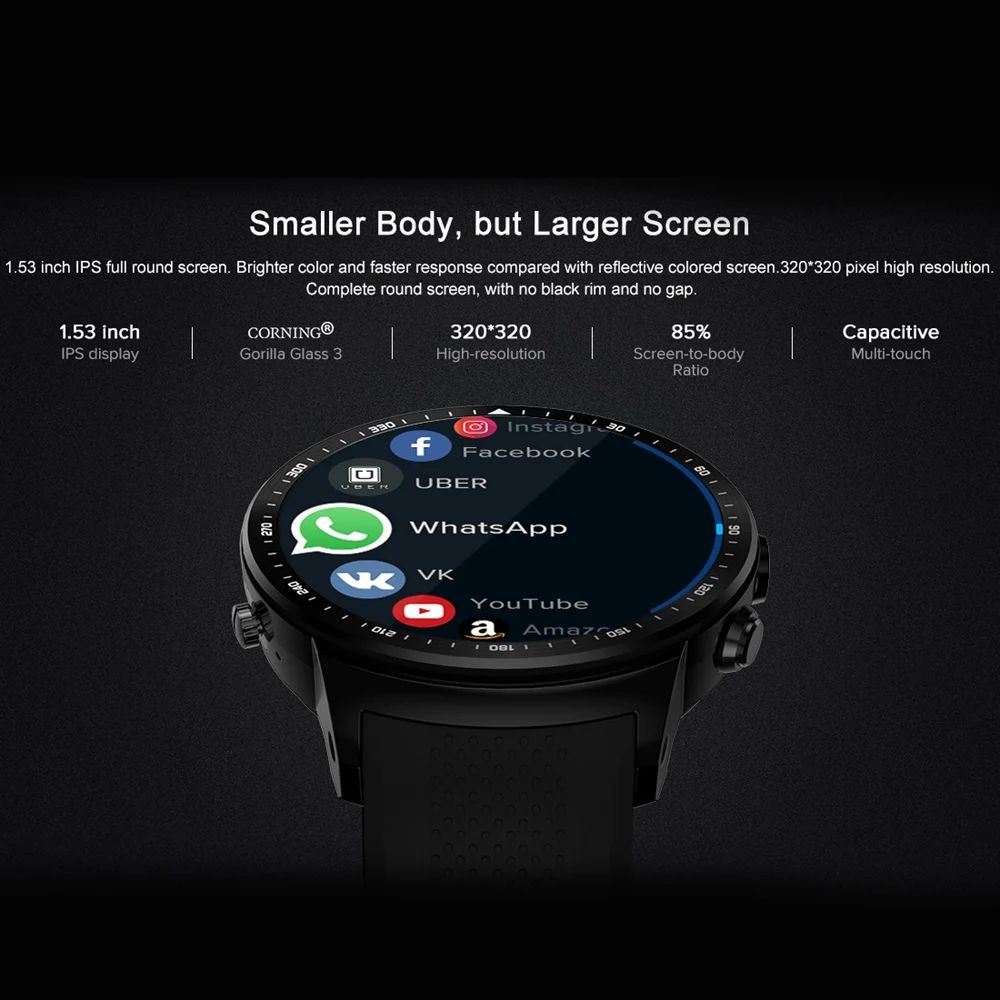 Zeblaze THOR PRO 3G Android Smart Watch 1GB + 16GB GPS Touch Screen WiFi Bluetooth Men's Heart Rate Monitor | Электроника