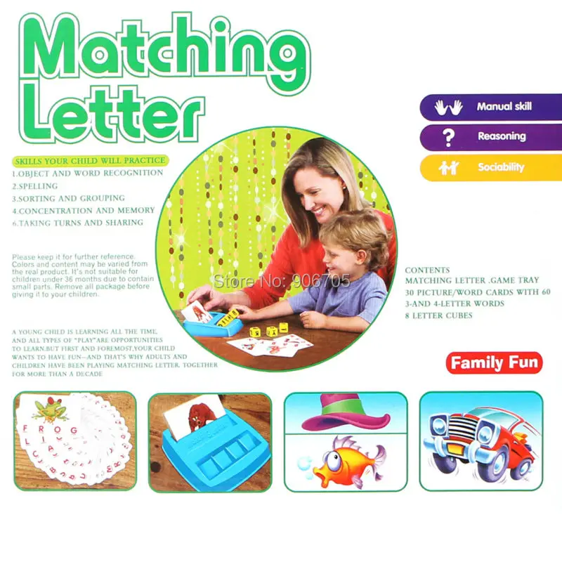 Семейная забавная игра с буквами игрушка для дошкольников первая Matchin английское