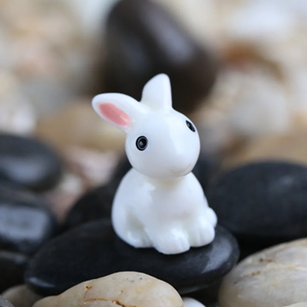 Hot 10Pcs Lovely Rabbit Resin Crafts Miniature Bonsai Plants Landscape Garden Decor | Дом и сад