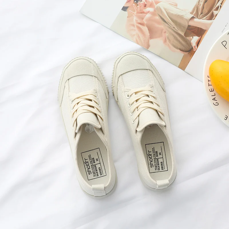 Классические белые кроссовки Женская Повседневная парусиновая обувь женские